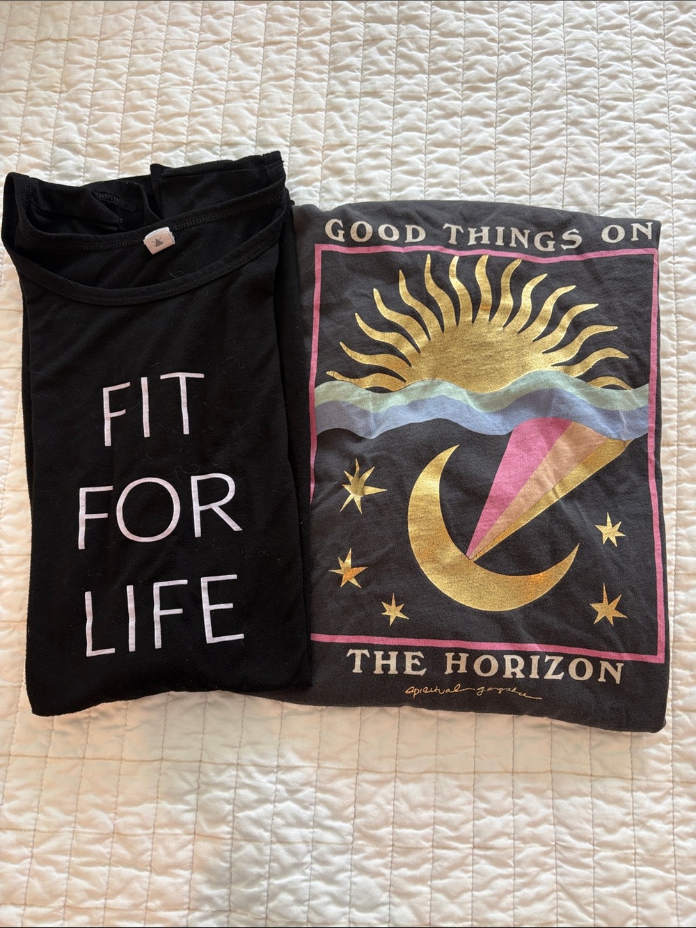 Spiritual Gangster Black Tank with Gold Moon & Glyder Black Tank